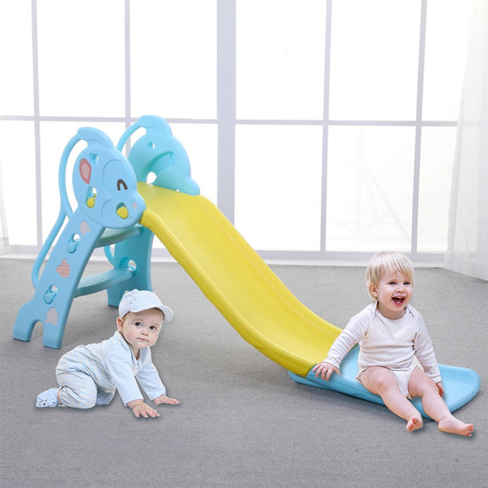 Fridja Baby Slide Set 3 In 1 Baby Climbing Toys Baby Slides Toys With Basketball Hoop Wayfair